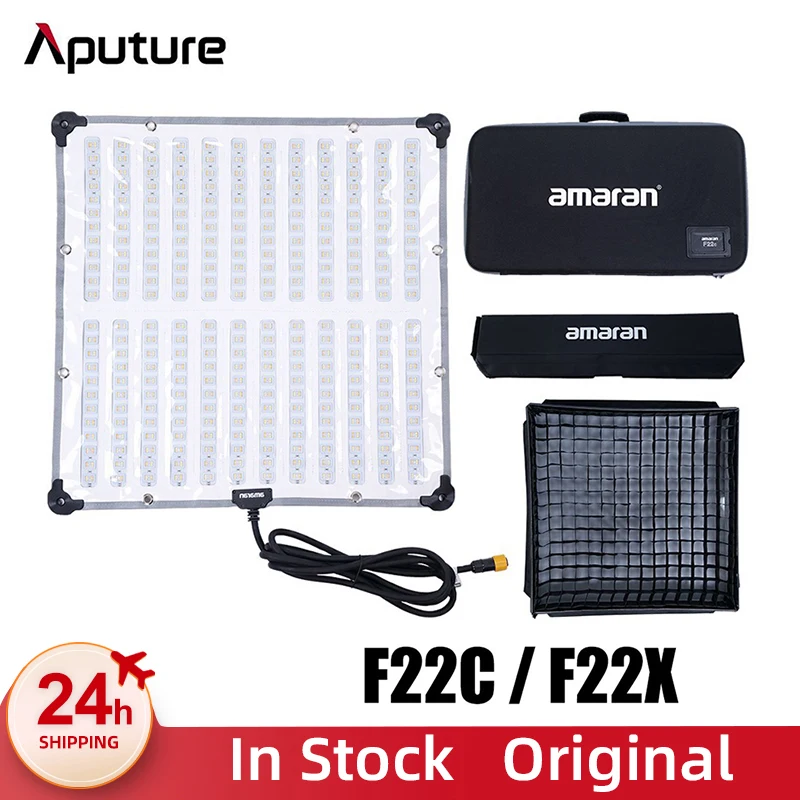 Aputure Amaran F22C F22X 유연한 조명, RGBWW 풀 컬러 비디오 조명, 2500-7500K 스튜디오 램프, 그리드 소프트 박스 포함