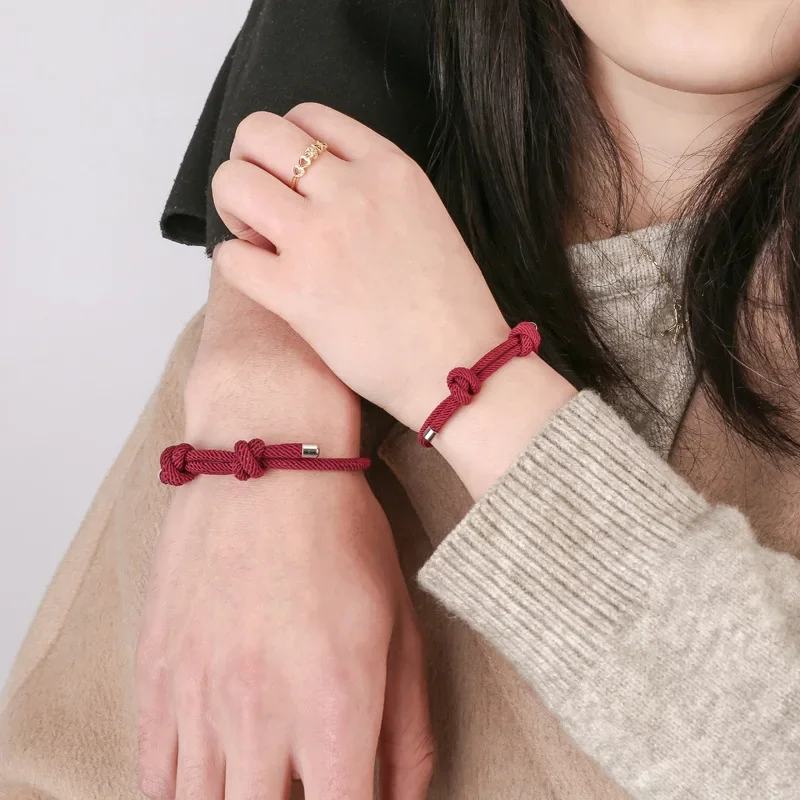 Pulsera De Cuerda Roja De La Suerte Para Hombre Y Mujer, Brazalete
