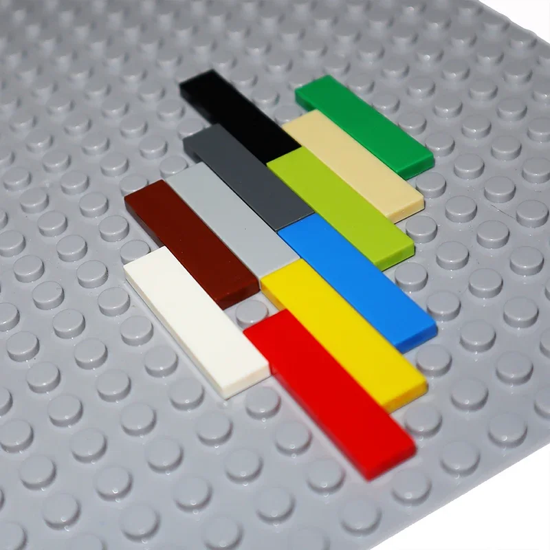 50PCS MOC Assemble Particles 2431 Size 1x4 Bricks Flat Tile Smooth 1*4 Building Blocks DIY Educational Creative Toy for Kids 4