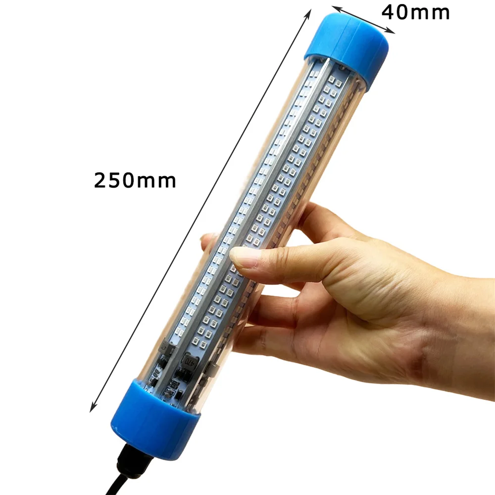 Luz LED sumergible para pesca subacuática, lámpara buscador de señuelos IP68, 324 DC12-24V, 2835SMD, 50W, piezas