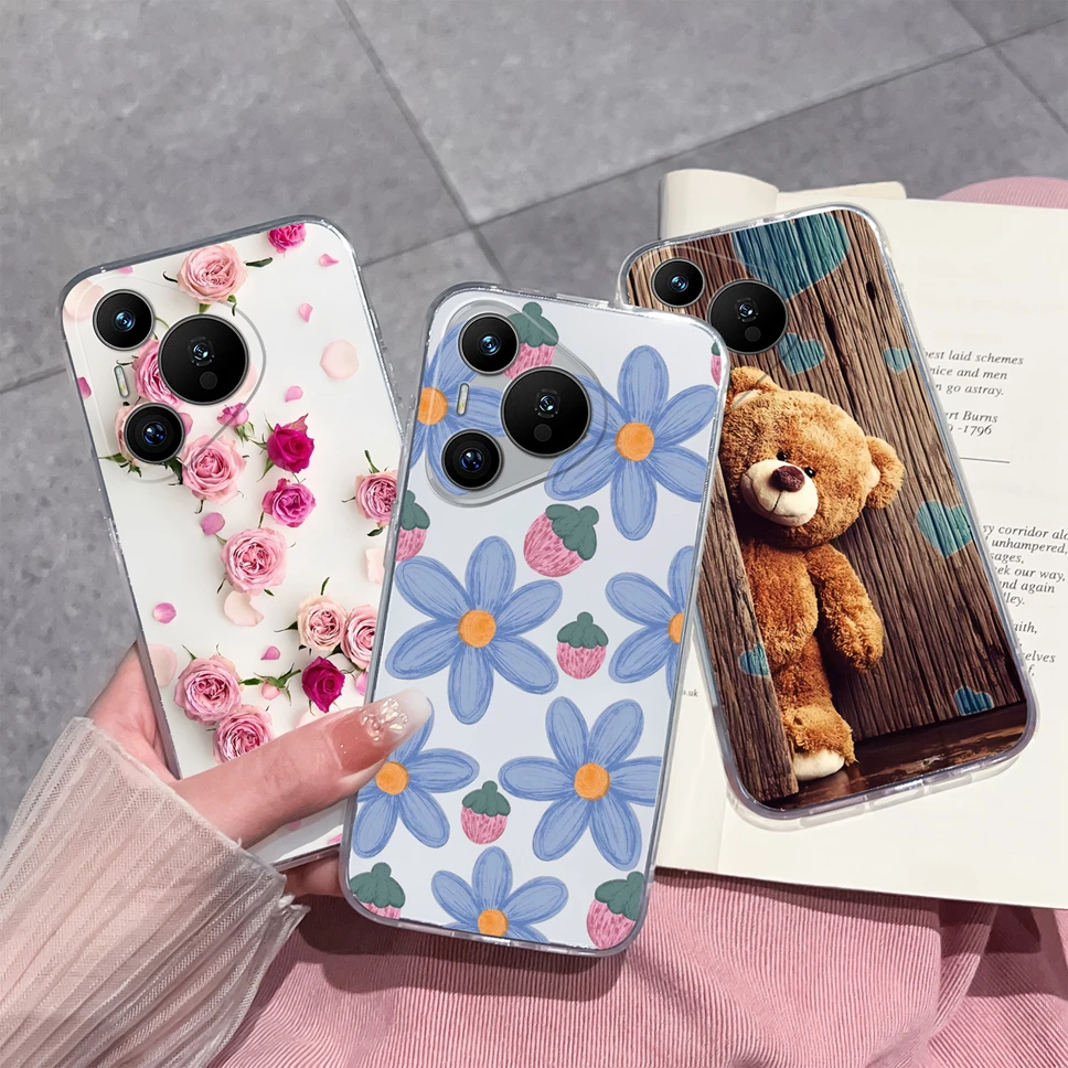 Transparent Cute Flower Phone Case - Soft TPU Silicone Shockproof Protective Cover