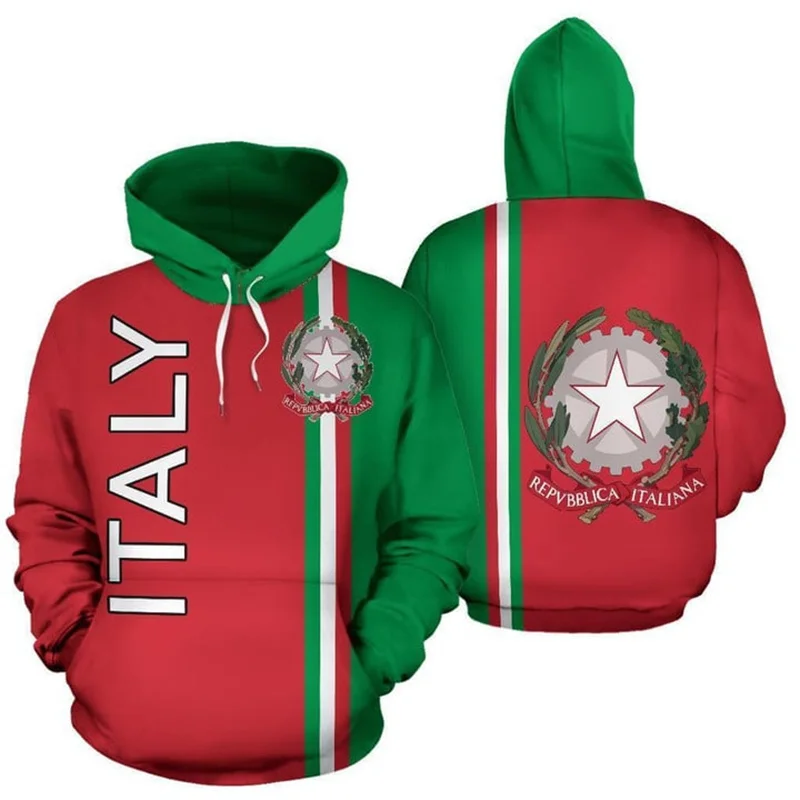 thumbnail image 1 of Sudadera con capucha con estampado 3D de la bandera de Italia para hombre, ropa deportiva de moda, novedad en sudaderas y sudaderas, jerseys deportivos italianos del ejército, 1 of 5