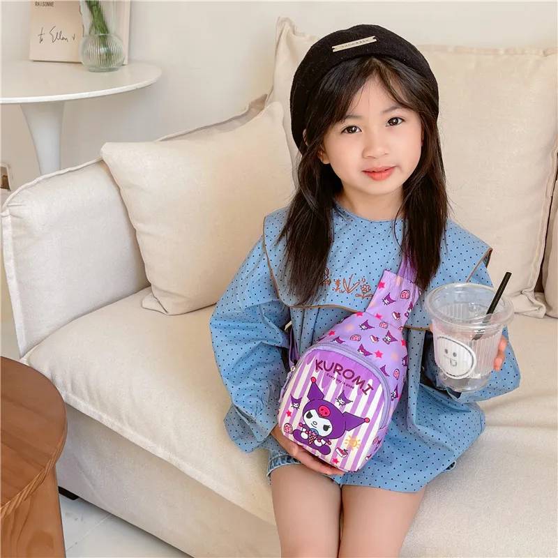 

Kawaii Sanrio Anime Hellokitty Kuromi Backpack New Cartoon Pochacco Boy Girl Chest Bag Lightweight Shoulder Satchel Small Gifts