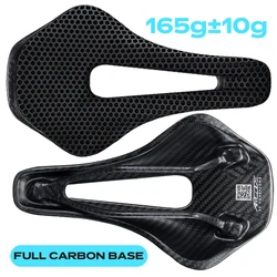 Ultralight Carbon Fiber 3D Printed Bicycle Saddle - Comfortable & Breathable Cycling Seat (Black Carbon Base)