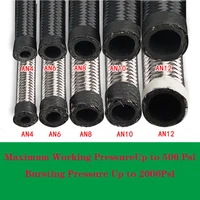 1เมตร AN4 AN8 AN6 AB10 AN12 AN16 AN20ท่อน้ำมันเชื้อเพลิง Gas Oli ท่อสายเย็นท่อสแตนเลสถักภายในยาง CPE 6