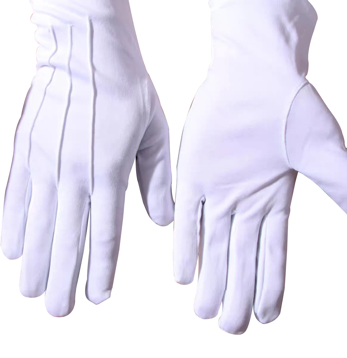 2/6 Paar rutschfeste Vollfinger-Etikette für Herren und Damen, weiße Baumwollhandschuhe, Kellner/Fahrer/Schmuck/Arbeiter-Fäustlinge, Schweißhandschuh – Detail 8