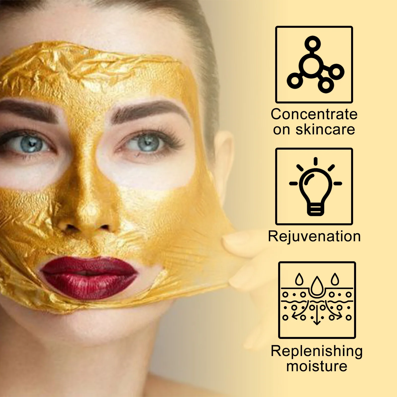 Retinol Gold Mask Anti Aging Lifting Firming Oil Control Clean Pore Rejuvenating Moisturizing Whitening Collagen Peel Off Masque