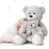 MorisMos Giant Teddy Bear Mommy and Baby Bear Soft Plush Bear Stuffed Animal for Mom and Child, 39 Inches, Gray