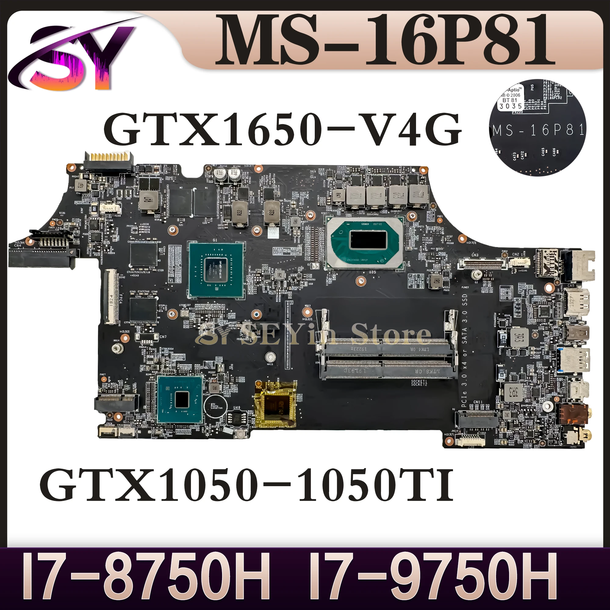 MS-16P81 Mainboard For MSI GL63 8SC MS-16P8 MS-16 Laptop Motherboard  I5-8300H I7-8750H I5-9300H I7-9750H 100% Working - AliExpress