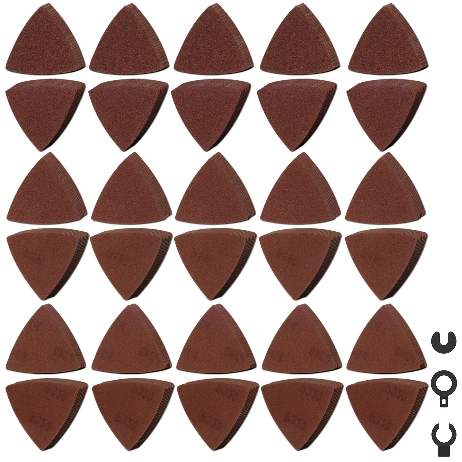 

210Pcs Triangle Sanding Pads Kit 80mm Abrasive Triangle Sandpaper 60/80/120/180/240/320 Grit Sandpaper Detail Sanding Paper