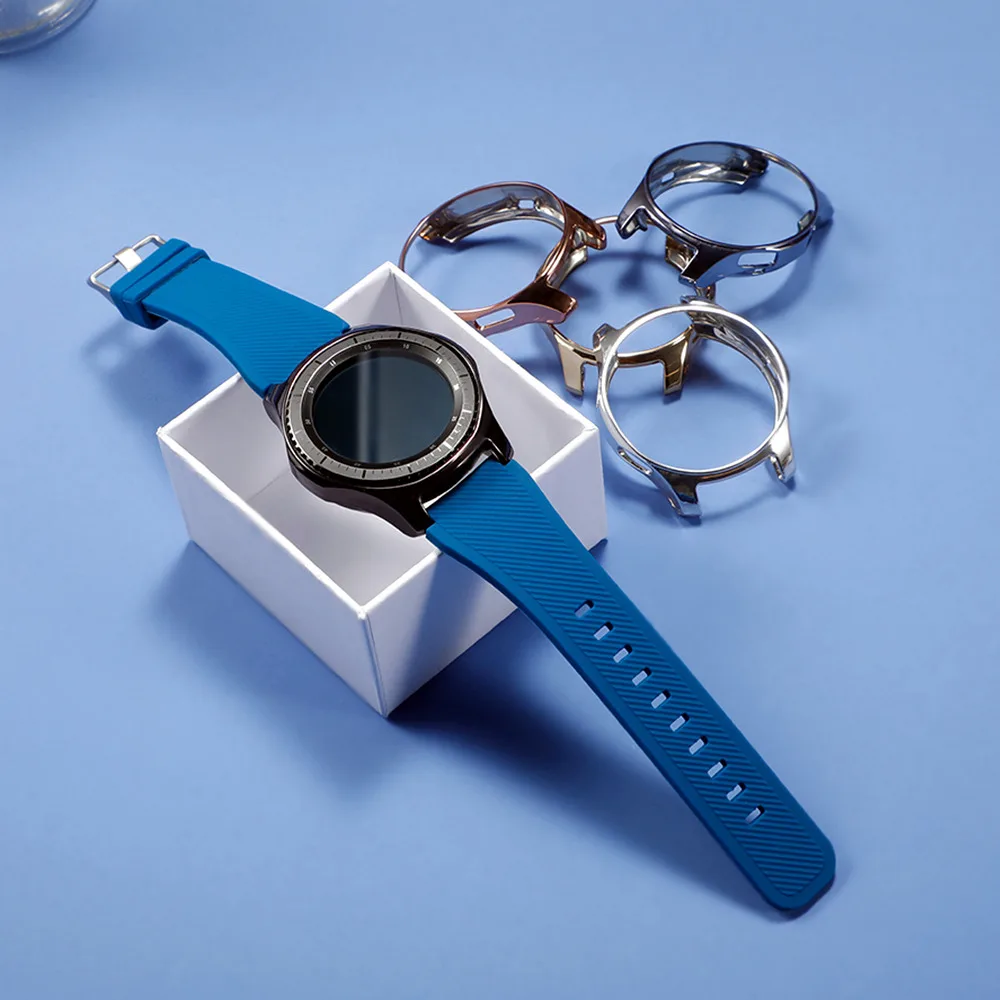 

Чехол + ремешок для Samsung Galaxy watch 46 мм/42 мм Gear S3 Frontier/S2, силиконовый спортивный ремешок для часов + защитный чехол из ТПУ, ремешок для смарт-часов