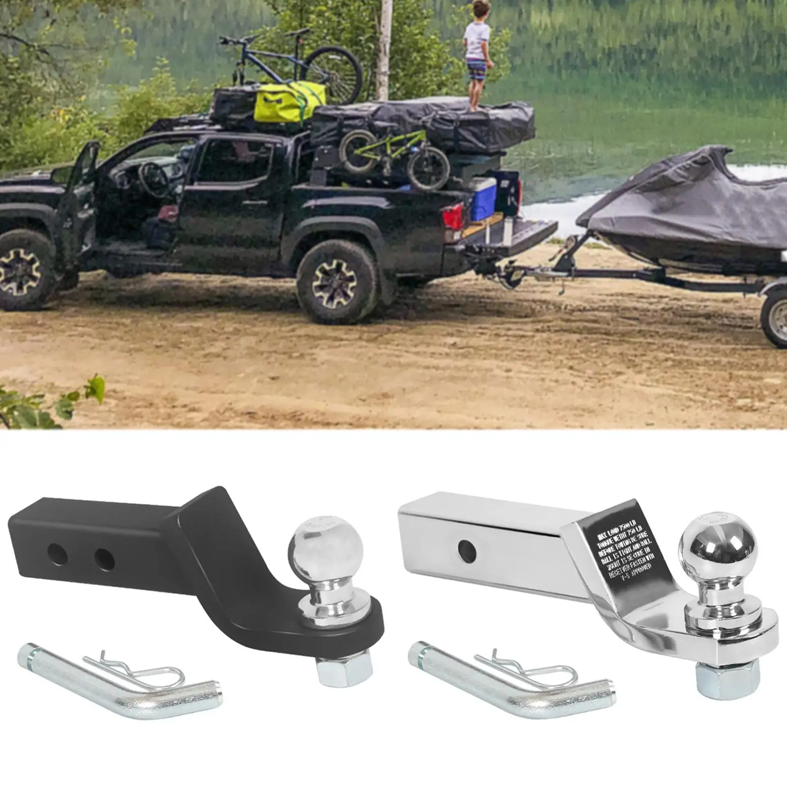 Trailer Hitch Ball Mount Accs SUV Portable Trailer Car Heavy Duty Easy to Use Spare Parts Hitch Mount Towing Accessory