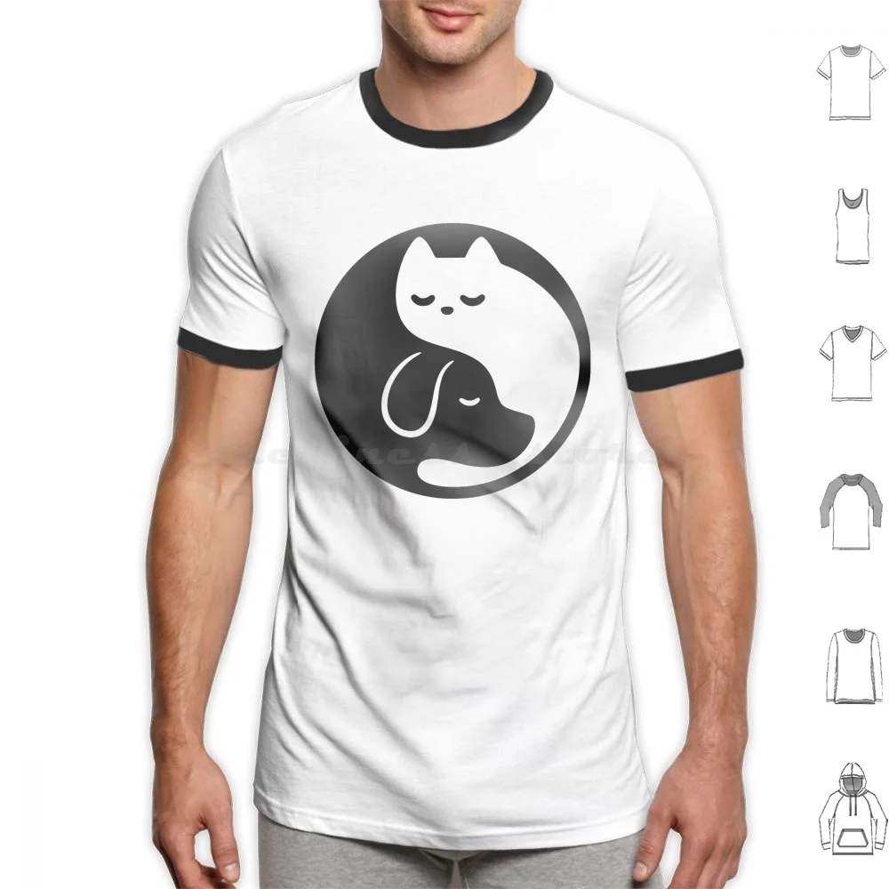 

Футболка с принтом «кошка и собака», 6Xl