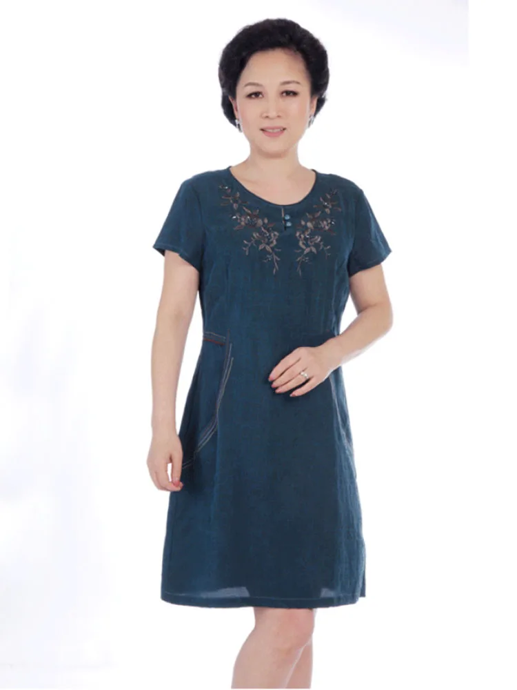 

Новое поступление, шелковое платье с круглым вырезом и карманами из натурального муара, 100% гамбованное кантонское шелковое платье с вышивкой и бисером