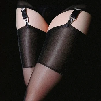 15D Long Medias Donna Sexy Ultra Sottile Biancheria Intima Trasparente 100% Nylon Non Elastico Calze Alette Per Reggicalze 1