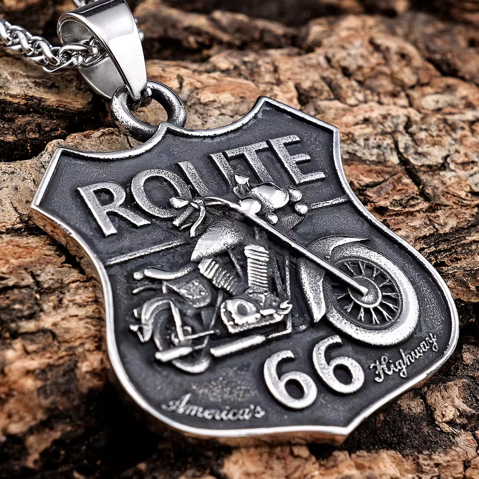 New Arrival Jewelry 316 Stainless Steel jewerely Retro  Pendant Motorcycle Biker Necklace for Men Women