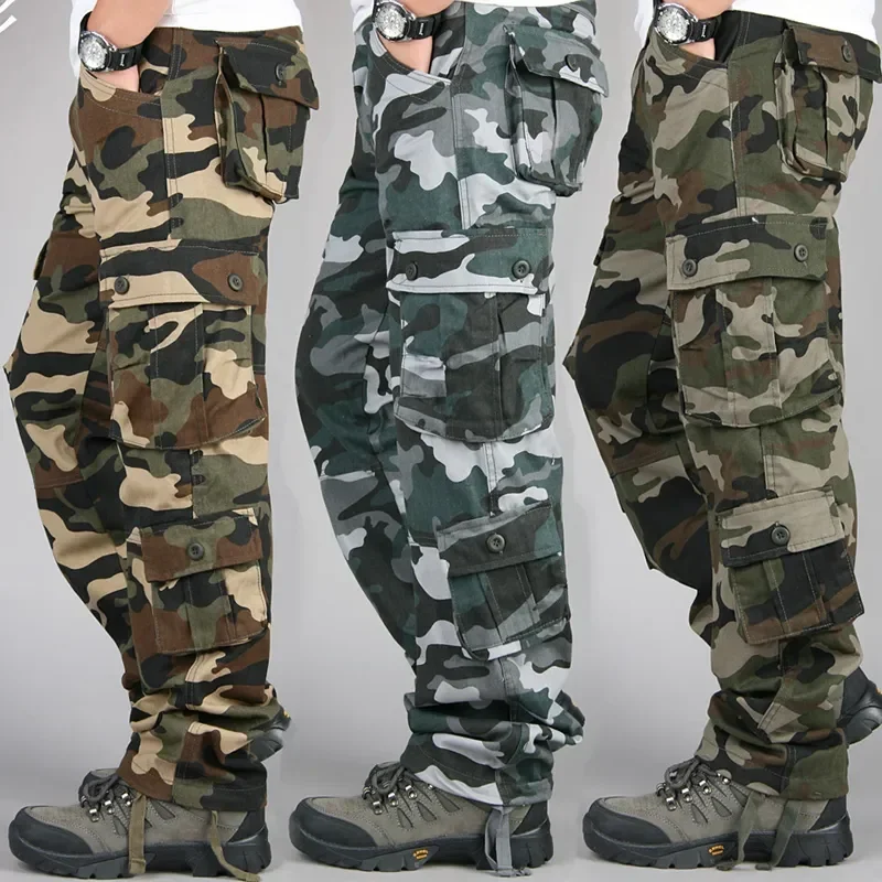 

Heren Tactische Camouflage Overalls Hoge-Kwaliteit Katoen Multi-Pocket Broek Sport Training Casual Werk Broek