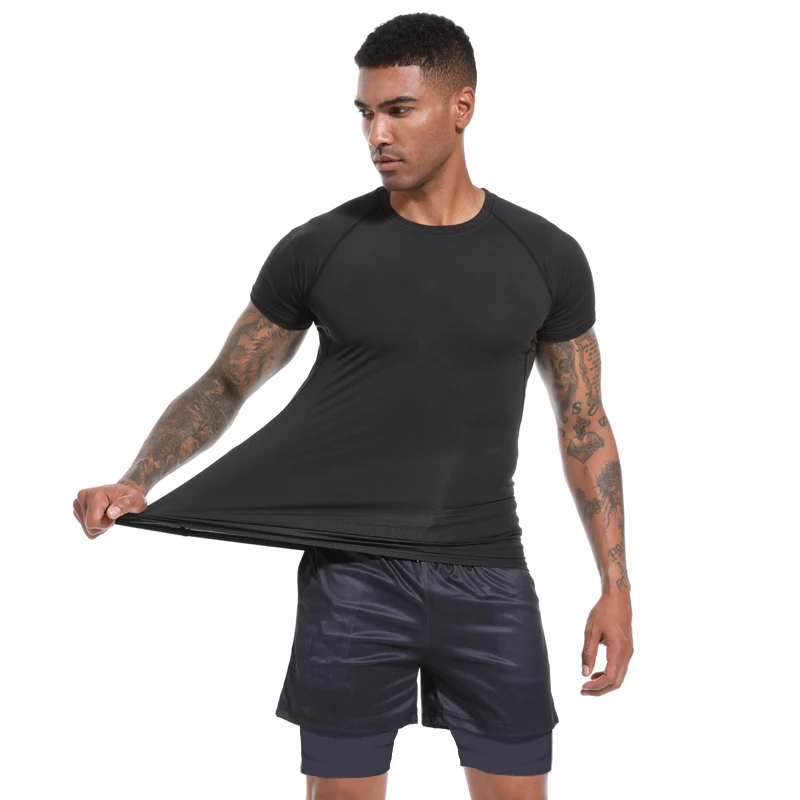 GYM Compression Tshirts Sport Workout Y2K Spider Print T-shirts Mens Running Fitness Tight Summer Sportswear Top Tee 4