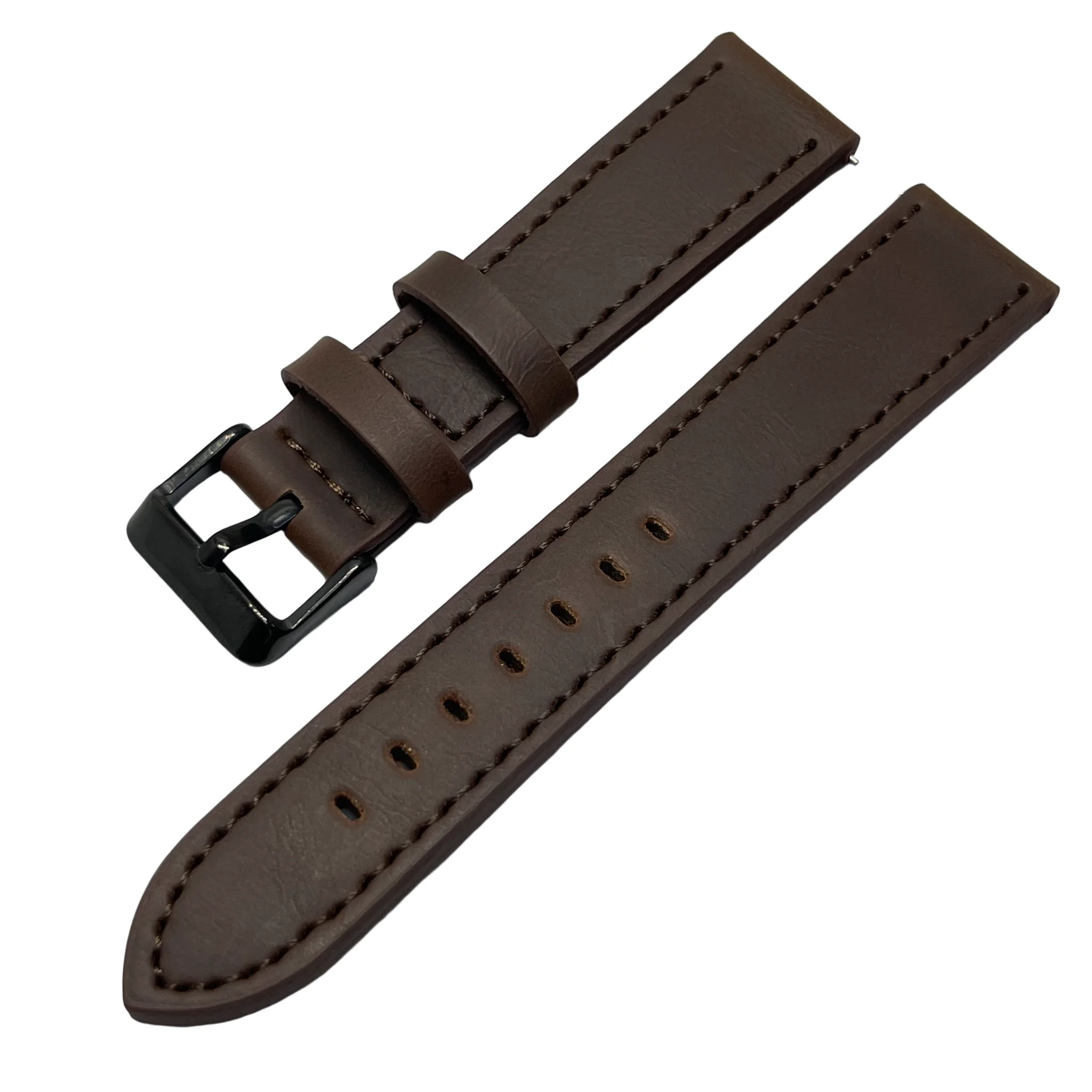 Sleek Black Intelligent Watch Strap with Raw Edge Buckle