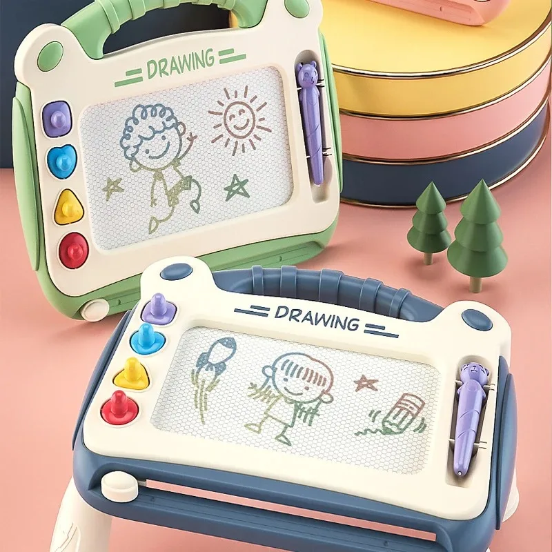 لوحة رسم مغناطيسية للأطفال لوحة جرافيتي ملونة للأطفال الصغار يمكنها مسح لوحة كتابة بقوس مغناطيسي منزلي