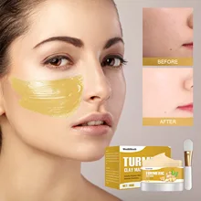 

FACIAL MASK Turmeric Clay Mask Deep Cleaning Compound mud Mask Cream Hydrating Repair Moisturizing Mask ski mask clay mask