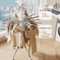 Octopus Drying Rack Balcony Household Folding Floor Pole Indoor Portable Clothes Hanging Rack Quilt Drying Floor Rack 2