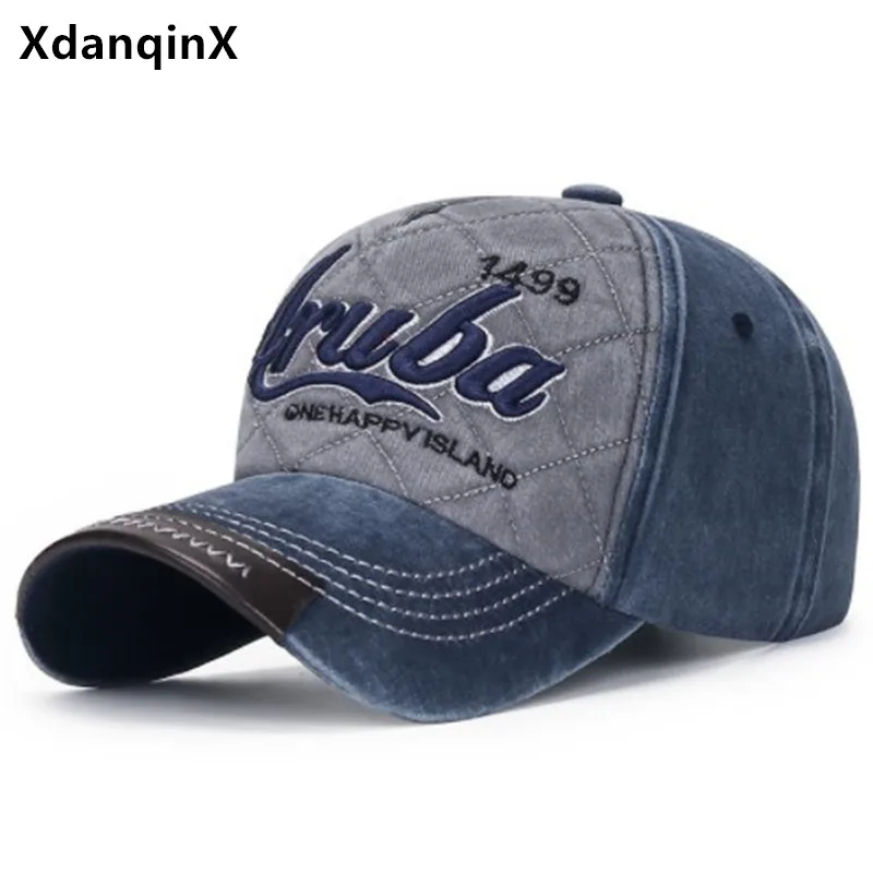 

XdanqinX Women's Ponytail Hat Washed Cotton Embroidery Baseball Caps Men's Casual Sports Cap Snapback Cap Couples Fishing Hats