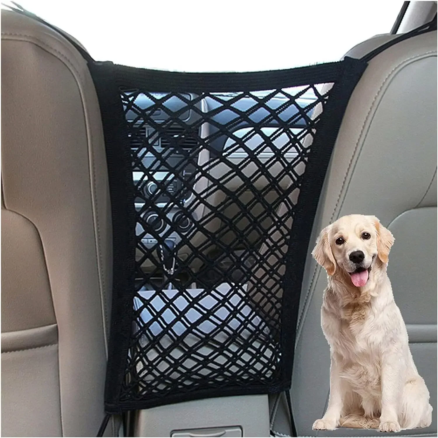 Barriera di Sicurezza Auto-Regolabile per Animali Domestici - Rete Protettiva con Copertura Completa del Sedile Posteriore per i Tuoi Amici Pelosi