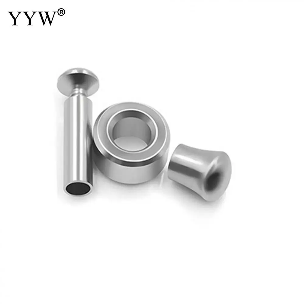 10Sets/Lot Stainless Steel Clasp For Necklace Bracelet Making Stainless Steel 4 Pieces Sets Connector Clasp Crimp End Clasp