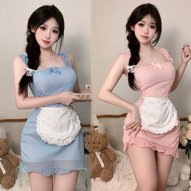 

Sexy Sweet Cosplay Dress Milk Flavored Little Kitchen Maid COS Set Uniform Role Play Woman Pure and Cute Elegant Party Costume