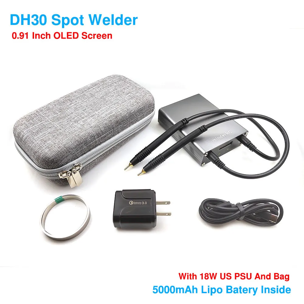 DH30 Combo Spot Welder With Storage Bag And Power Adapter Spot Welding Machine For Cylindrical Battery U Disk Firmware Upgrade hot stapler plastic repair Welding Equipment