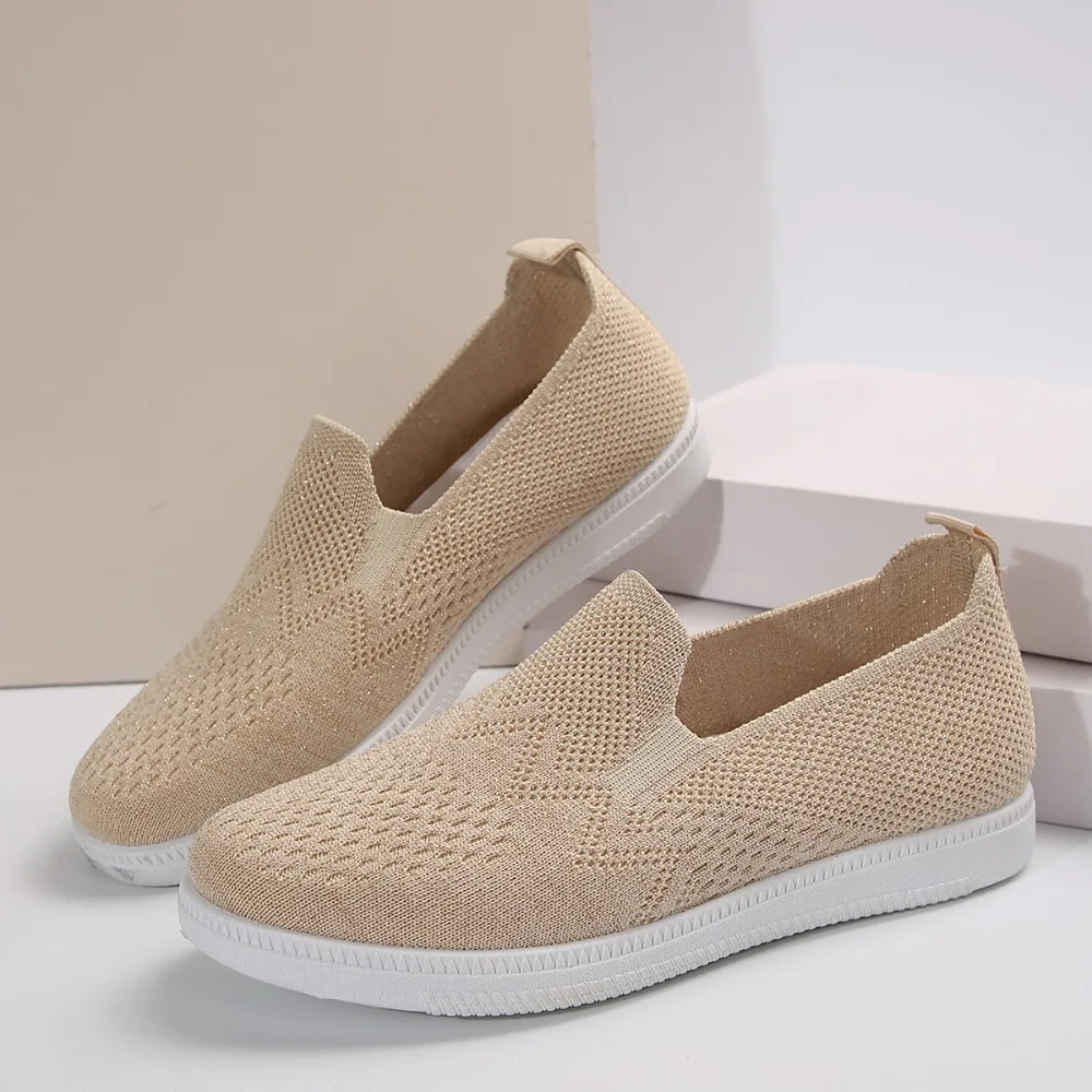 Women's Breathable Mesh Slip-On Sneakers - Lightweight Comfort Walking Shoes