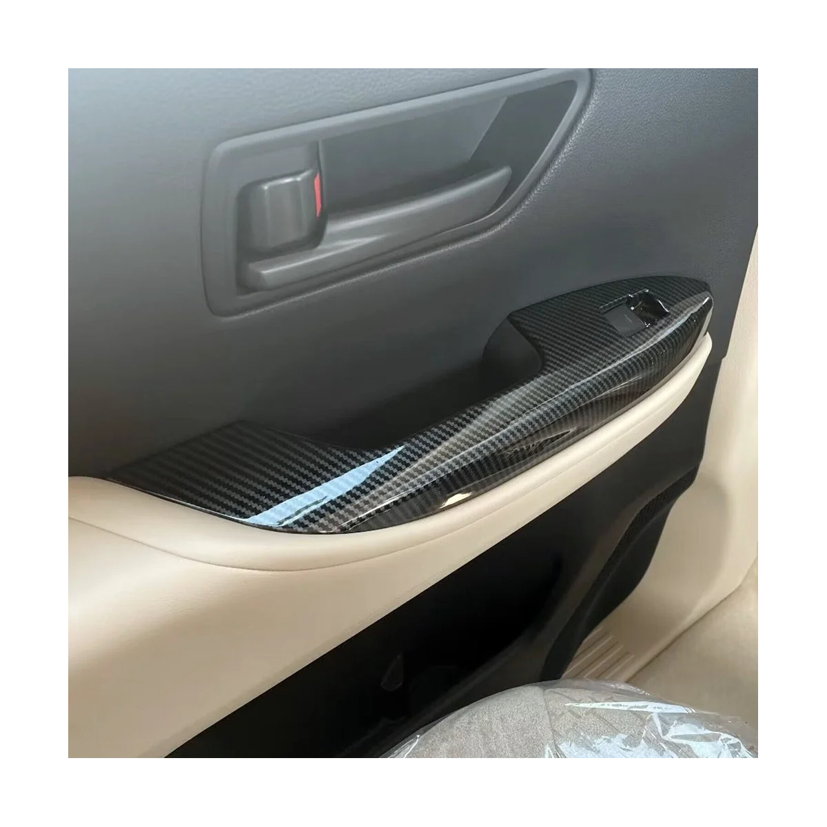 

Для Toyota Land Cruiser LC300 2022 2023, подлокотник для двери, подъемник для окна, отделка, украшение-ABS углеродное волокно