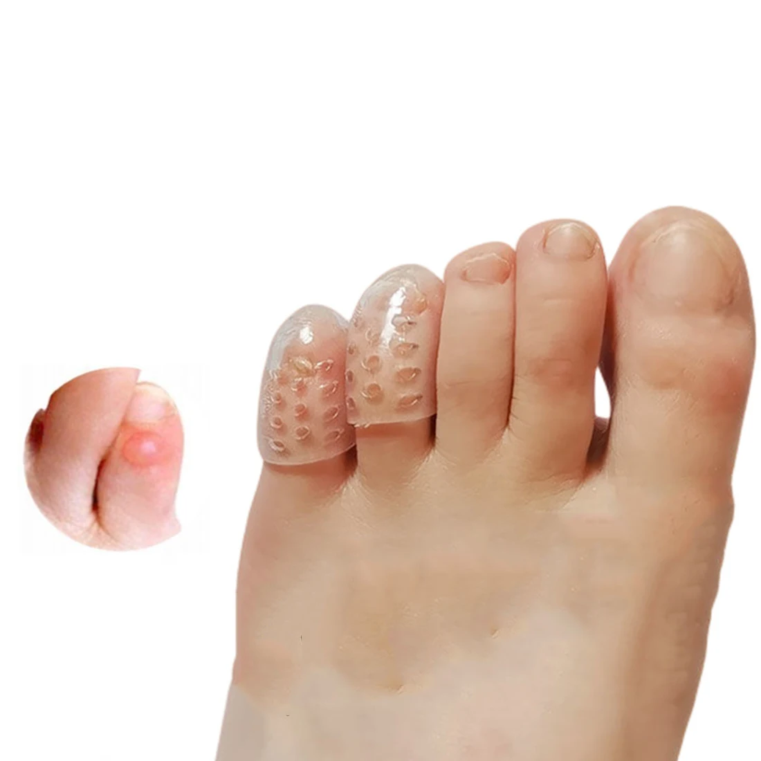 

1PC/2PCS Silicone Toe Caps Anti-Friction Breathable Toe Protector Prevents Blisters Toe Caps Cover Protectors Foot Care