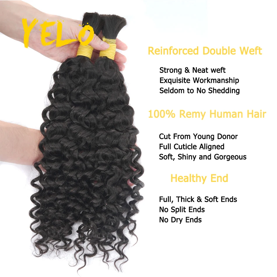 14-28 Inch Water Wave Bulk For Braiding Hair Extensions Colored Crochet Braids Hair Extensions Human Bundles For Women