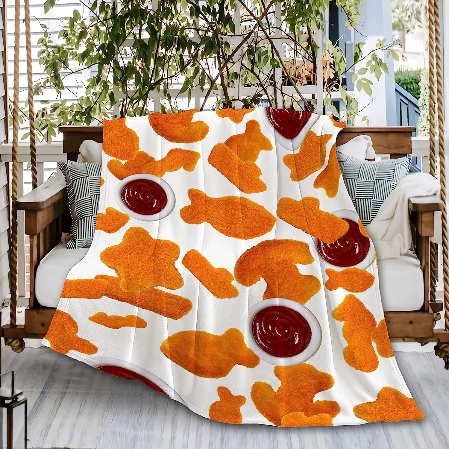 Chicken Nuggets Fish Nuggets Blanket Chicken Nuggies Throws Gifts for