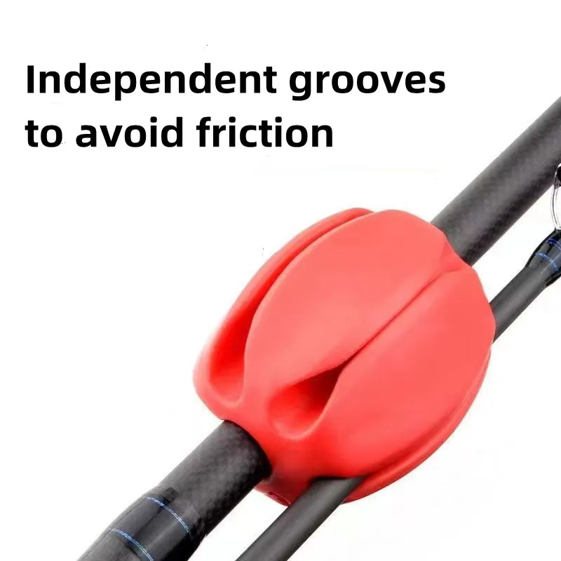 2Pcs Fishing Rod Fixed Ball Rod Pods Mini Protection Anti-Collision Retractor Holder Fishing Stopper Silicone Tackle fishing tools,fishing accessories,fishing tool,fishing tackle,fishing rod holder,fishing rod tip protector,fishing rod protector