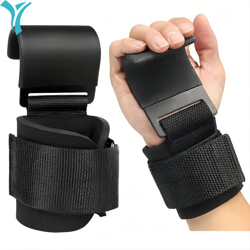 

Deadlift Gloves&Grip Pads Alternative in Fitness Gym Power Training,Weight Lifting Wrist Hooks Straps for Maximum Grip Support