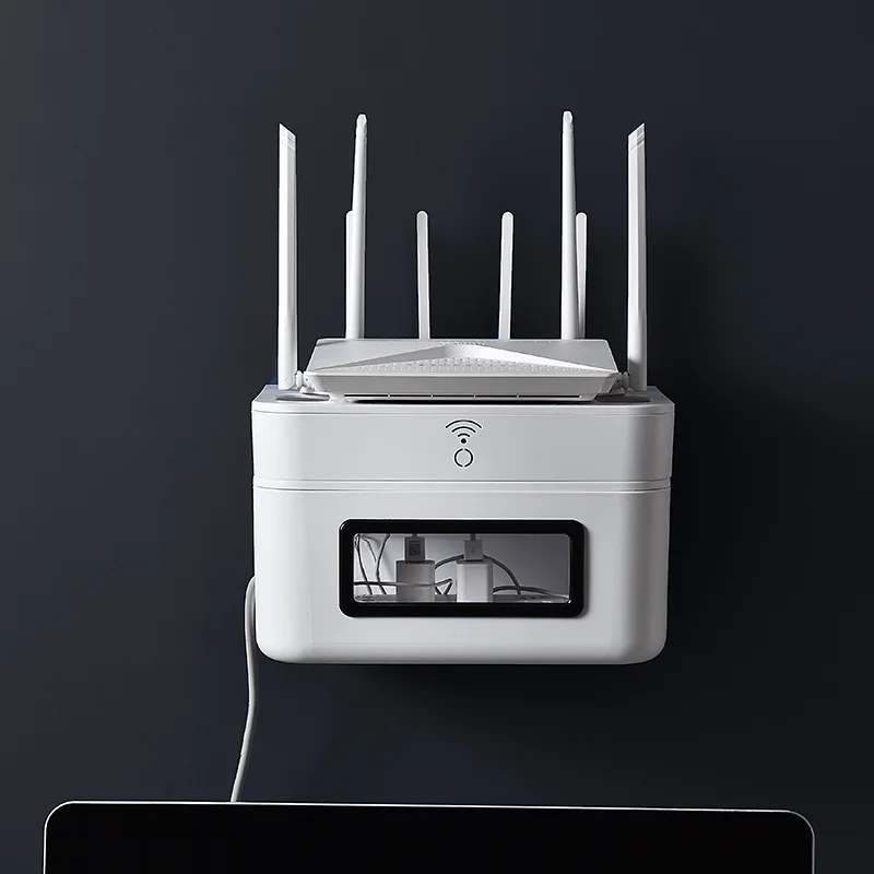 

WiFi Wireless Router Storage Box Wall-Mounted Set-Top Box Patch Board Socket Fantastic Wire Storage Organizer Box Organize