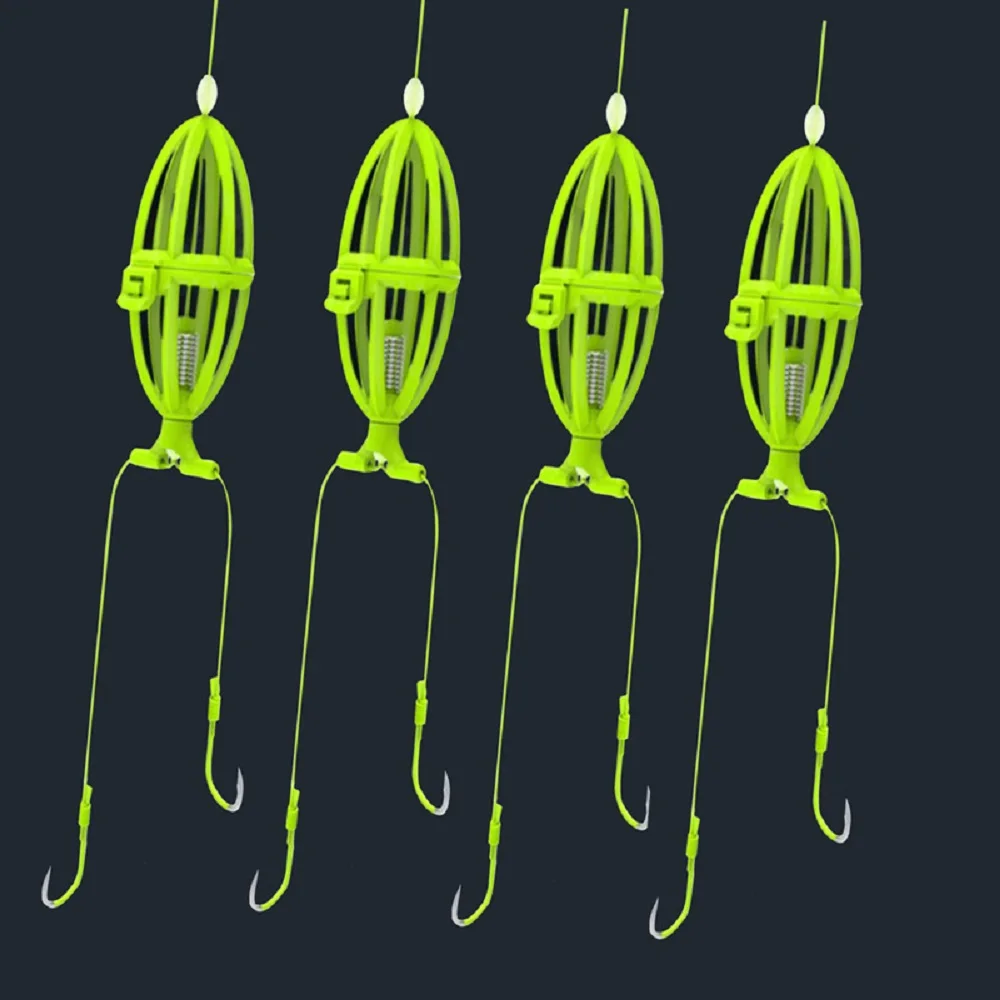 4PcslotExplosionFishingHookFishingLureBaitTrapFeederCage