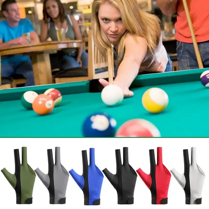 Pool Cue Glove 3-Finger Billiard Non-Slip Breathable Single Gloves Elastic Billiard Cue Quick Dry Professional Glove Accessories
