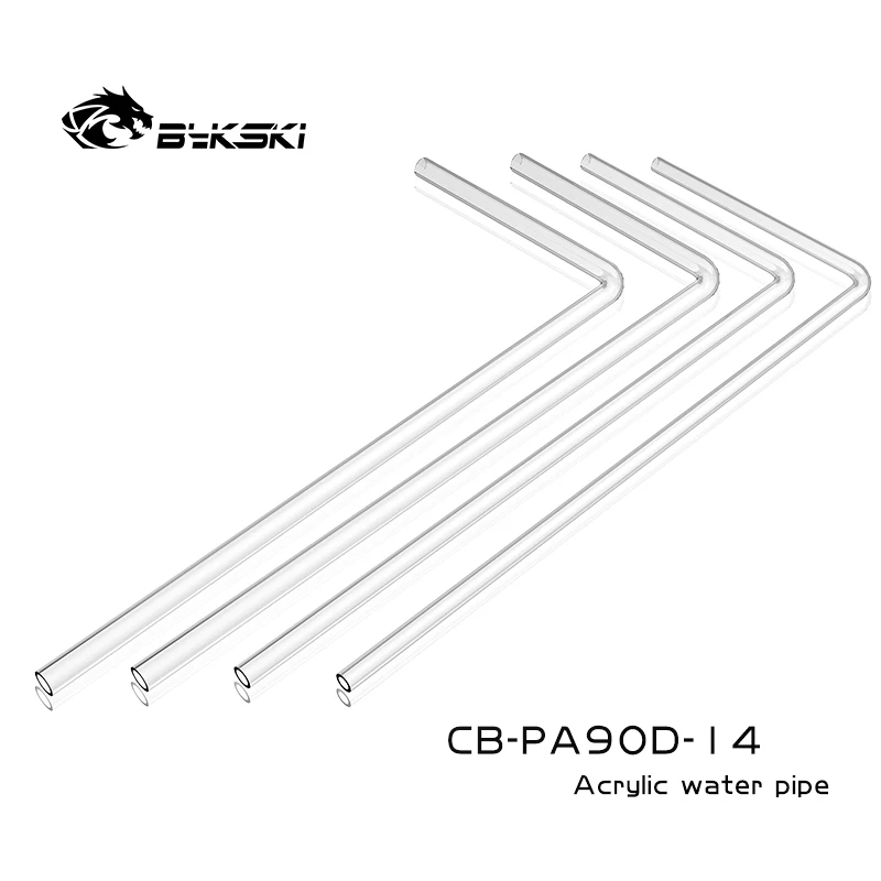 Bykski Tubo Rígido Acrílico Espessura 90 Graus Od14 mm Mais mm 20cm Mais 50cm