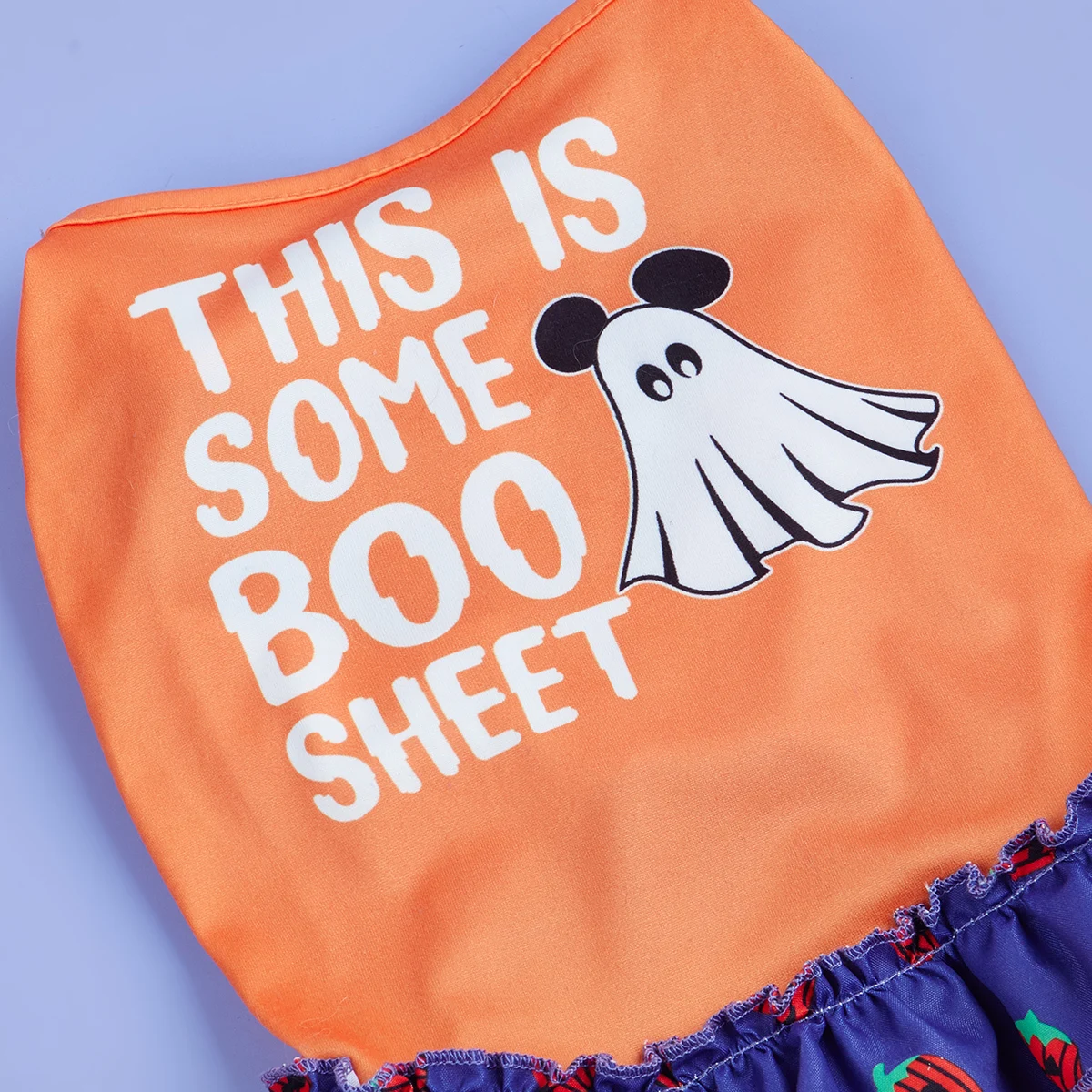 Halloween Puppy Dresses Dog Dress for Small Dogs Costume Pumpkin and Ghost Printed Puppy Clothes with Ruffle Tulle Doggie Party
