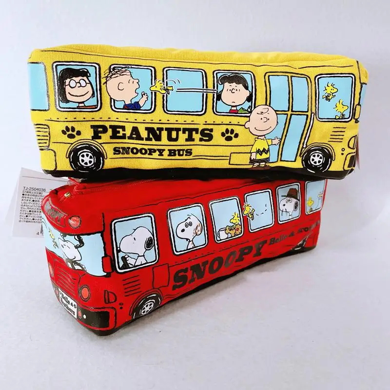 

Kawaii Bus Shape Personality Student Pencil Bag Cartoon Cute Pencil Case Snoopyed Large Capacity Stationery Bag