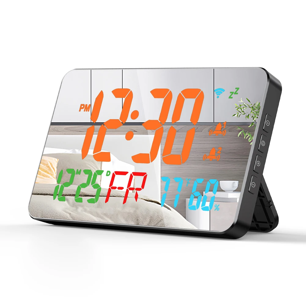 Termometro igrometro digitale, piccola sveglia LCD con visualizzazione della temperatura e dell'umidità 12/24 ore (℃/℉), a batteria, per casa, student | Leroy Merlin