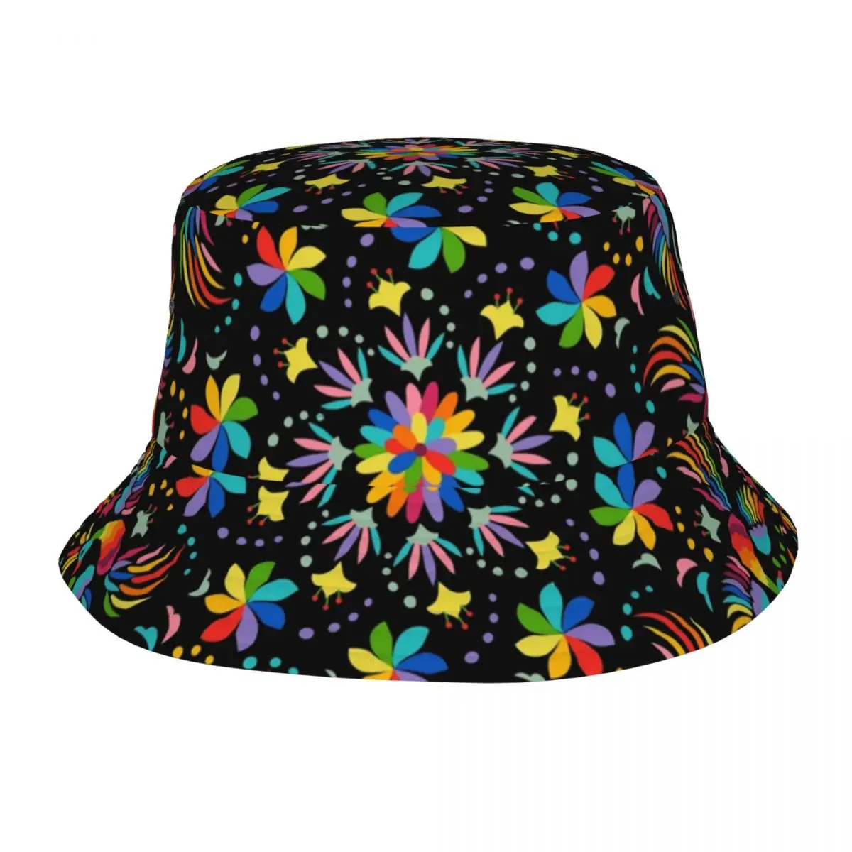 

Vocation Getaway Headwear Mexican Floral Merch Bucket Hat Men Women Sun Hat Rainbow Birds Flowers Bob Hat Fishing Hat Vacation