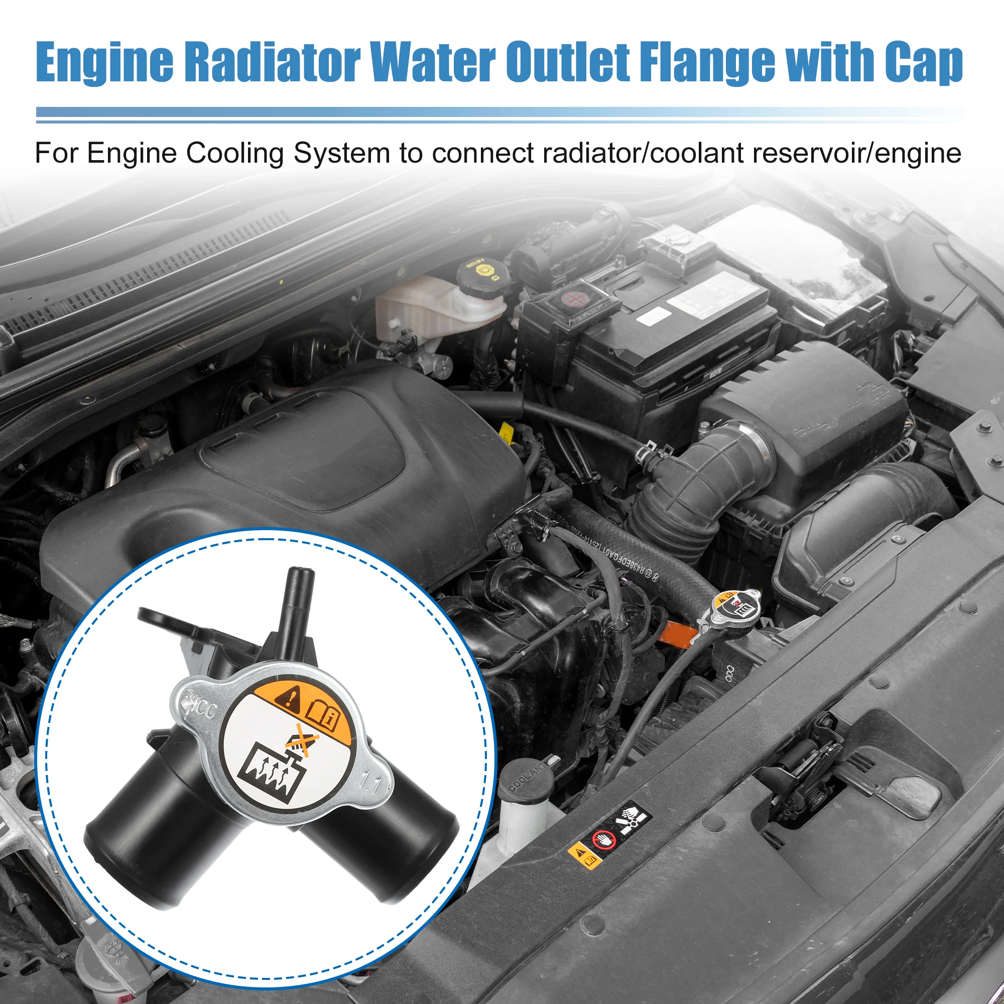 X Autohaux Car Engine Radiator Coolant Filler Neck 253291R200/253301R000 for Hyundai Veloster Base Accent GLS 1.6L L4 2012-