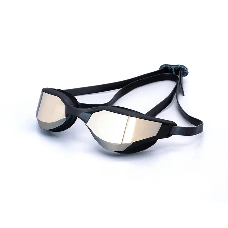 Profesjonalne okulary pływackie dla dorosłych wodoodporne przeciwmgielne gogle wyścigowe mężczyźni kobiety fajne srebrne Plated pływanie wyposażyć hurtowo