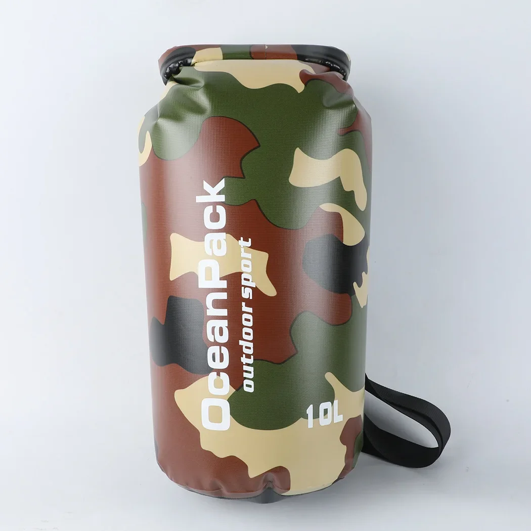 thumbnail image 1 of Bolsa seca impermeable, paquete de mochila de saco seco enrollable de camuflaje para kayak, navegación flotante, natación, Rafting, pesca, playa, 1 of 5