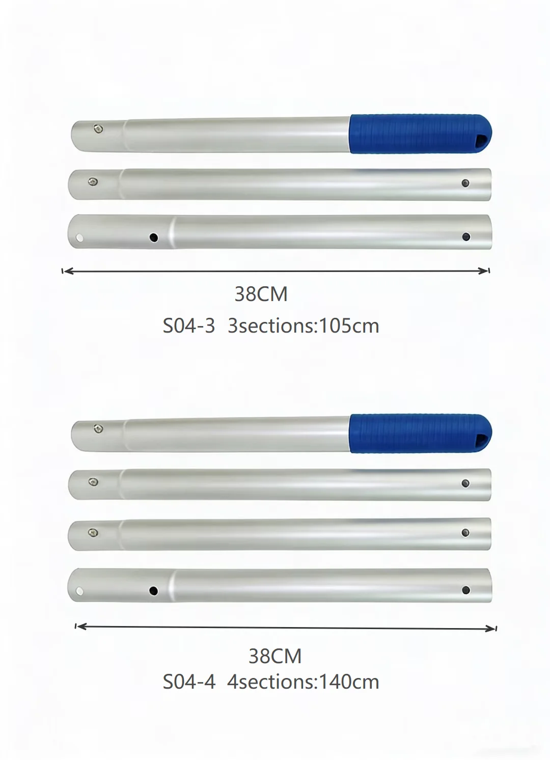 Robuste Aluminium-Legierung Schwimmbad-Reinigungsstange Verstellbare Teleskop-Poolreinigungsstange Langlebiges Pool-Zubehör-Set – Detail 3